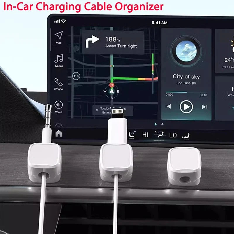 Magnetic Cable Organiser Clips | Adhesive Wire Holder | Home Office Desk Cable Management