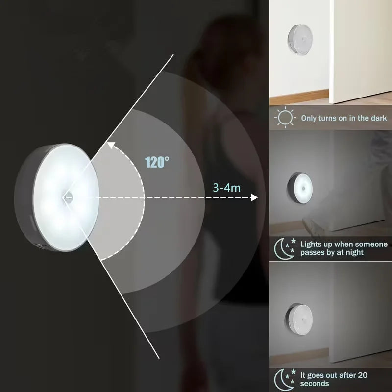 Wireless Motion Sensor Night Light | USB Rechargeable | Bedroom, Hallway & Staircase