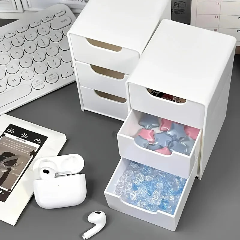 Chic 3-Tier Desk Organiser with Drawers | Home Office Storage | Jewellery & Cosmetics Organiser