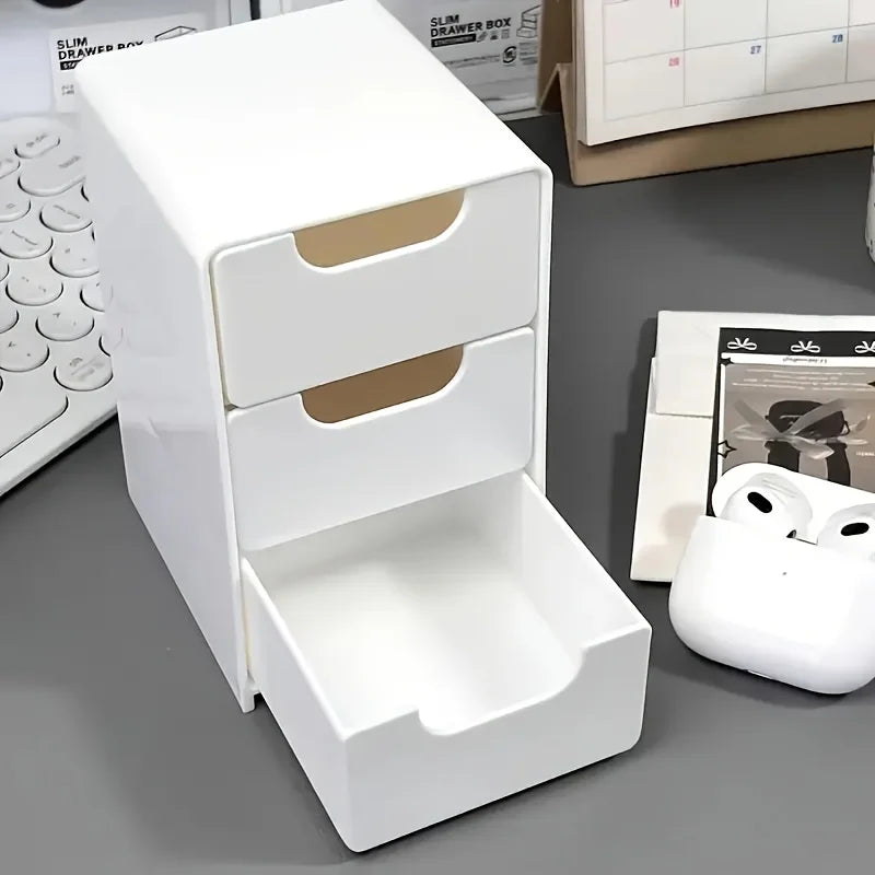 Chic 3-Tier Desk Organiser with Drawers | Home Office Storage | Jewellery & Cosmetics Organiser