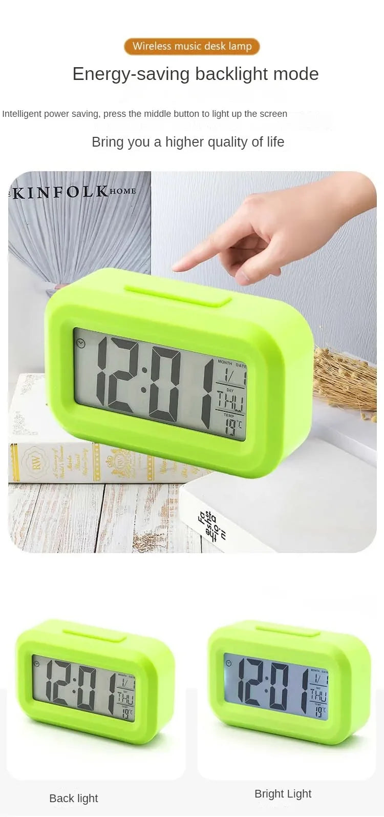 LED Digital Desk Clock | Alarm, Temperature & Date Display | Bedroom & Home Office