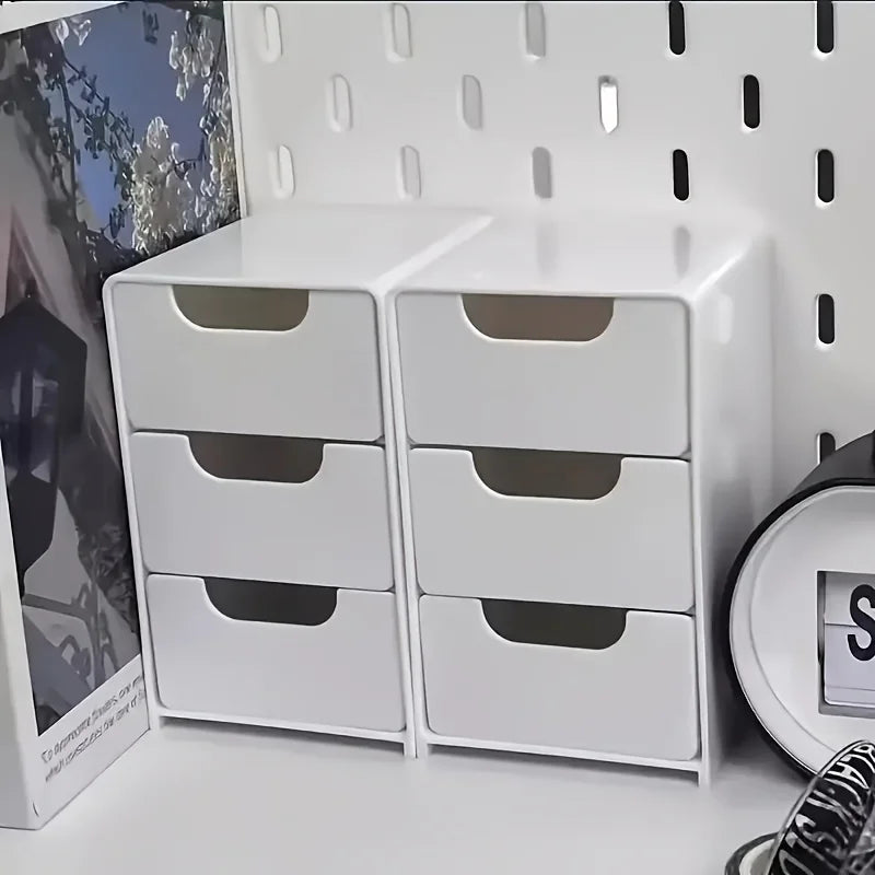 Chic 3-Tier Desk Organiser with Drawers | Home Office Storage | Jewellery & Cosmetics Organiser