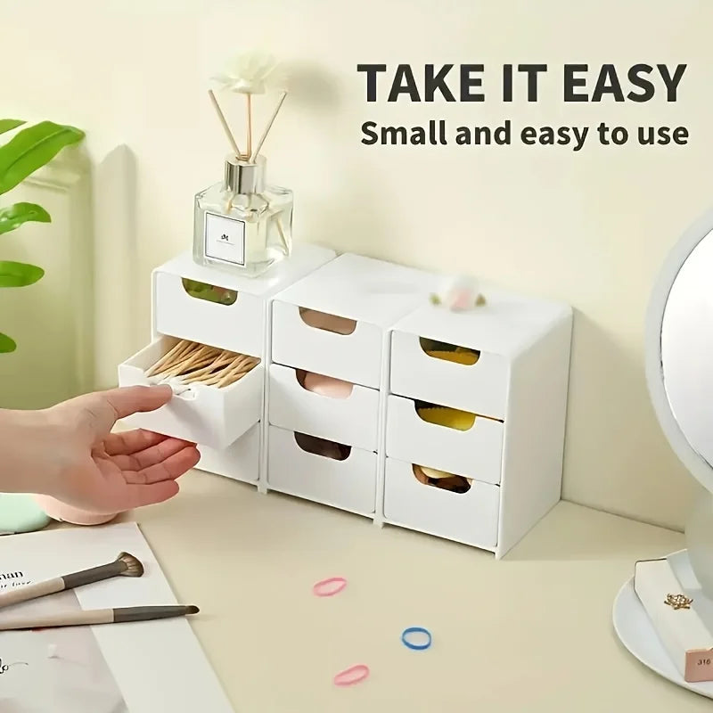 Chic 3-Tier Desk Organiser with Drawers | Home Office Storage | Jewellery & Cosmetics Organiser