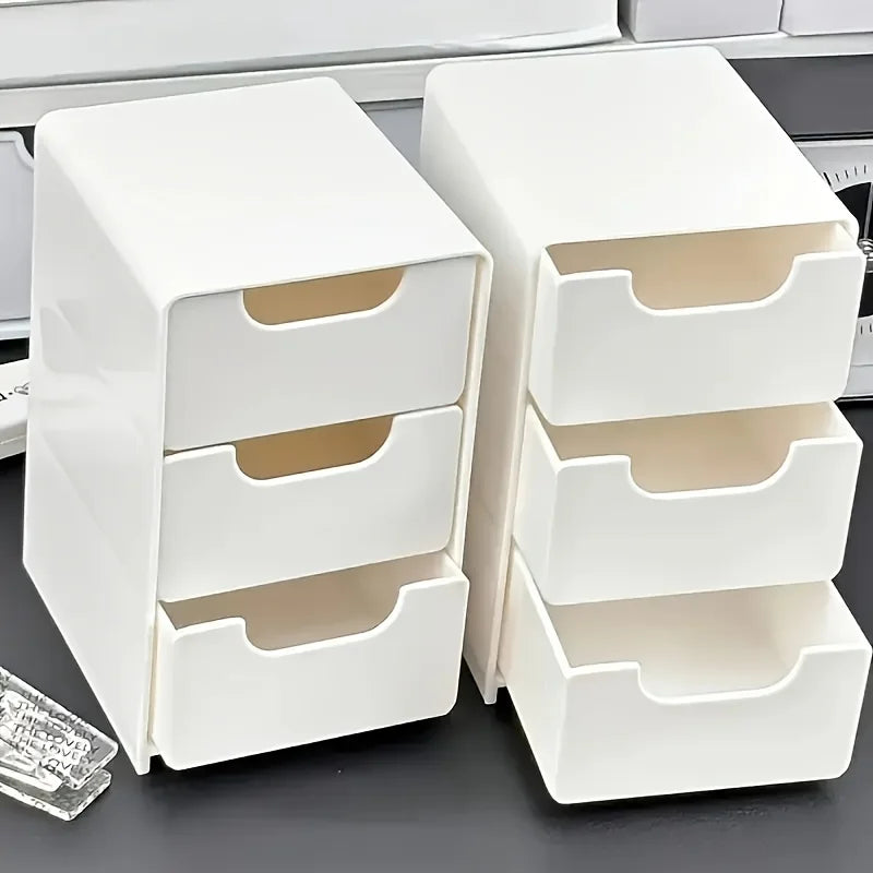 Chic 3-Tier Desk Organiser with Drawers | Home Office Storage | Jewellery & Cosmetics Organiser