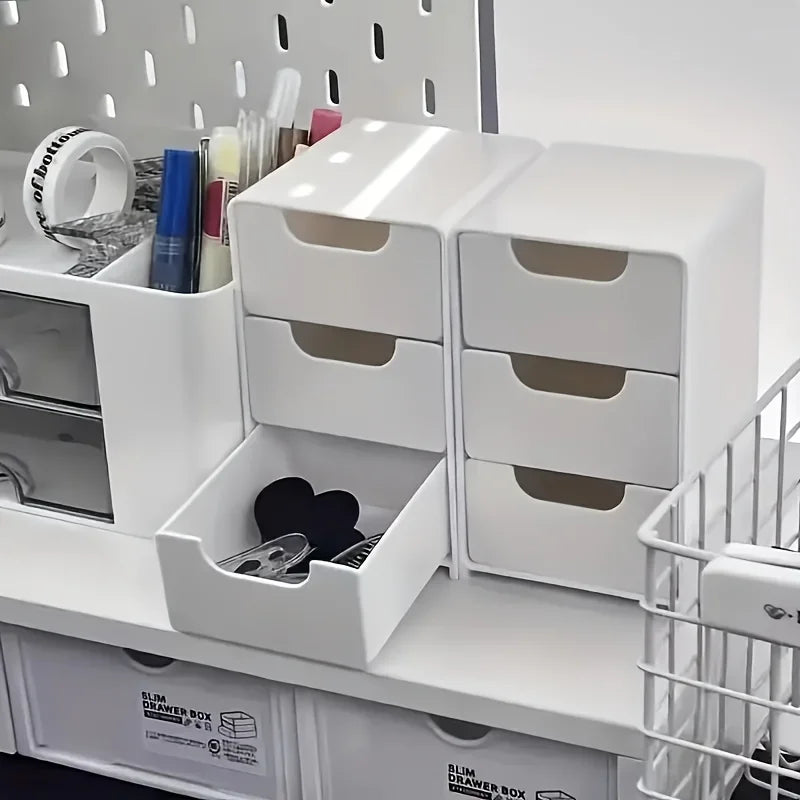 Chic 3-Tier Desk Organiser with Drawers | Home Office Storage | Jewellery & Cosmetics Organiser