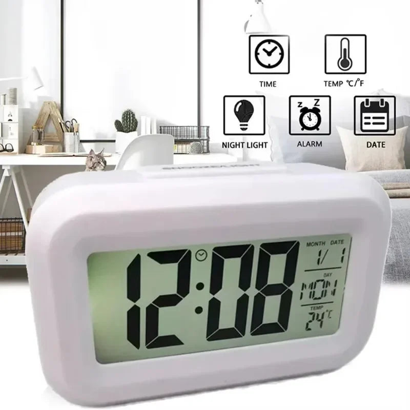 LED Digital Desk Clock | Alarm, Temperature & Date Display | Bedroom & Home Office