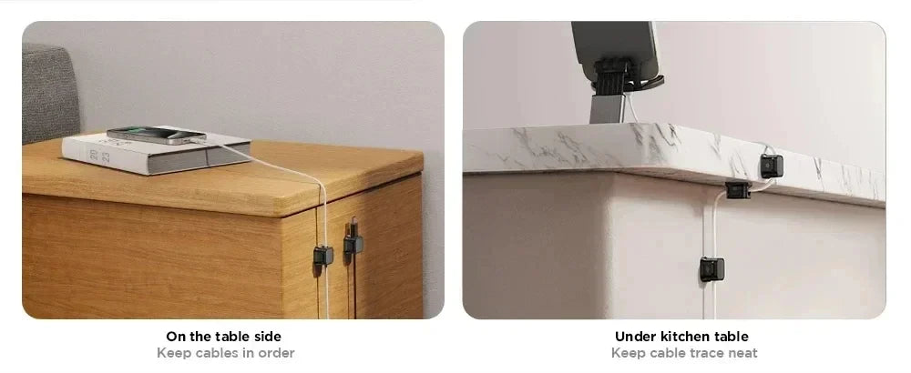 Magnetic Cable Organiser Clips | Adhesive Wire Holder | Home Office Desk Cable Management