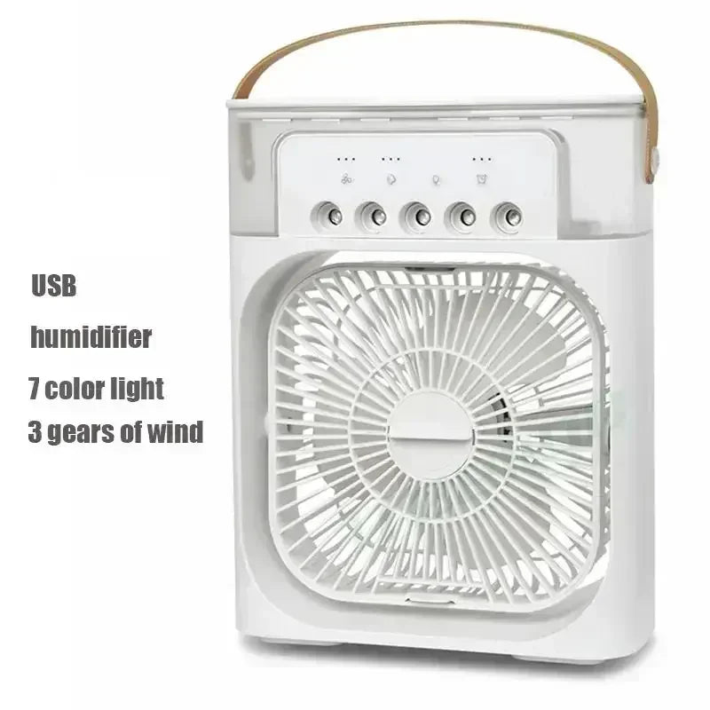 3 in 1 Portable Air Cooler Fan | USB Desktop Fan with LED Night Light & Humidifier | Home & Office