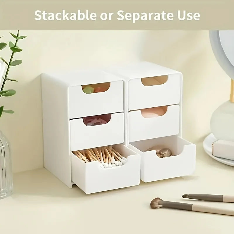 Chic 3-Tier Desk Organiser with Drawers | Home Office Storage | Jewellery & Cosmetics Organiser