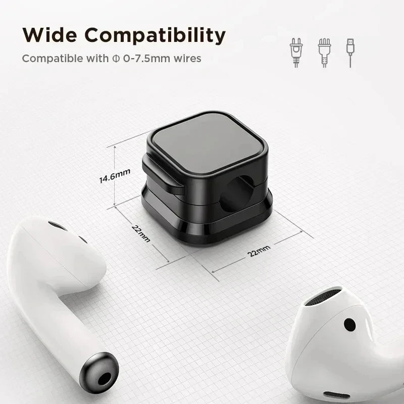 Magnetic Cable Organiser Clips | Adhesive Wire Holder | Home Office Desk Cable Management