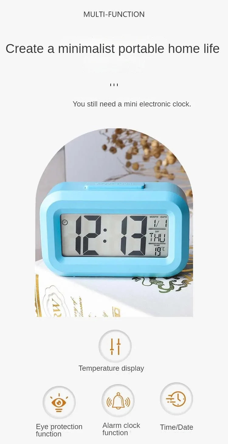 LED Digital Desk Clock | Alarm, Temperature & Date Display | Bedroom & Home Office