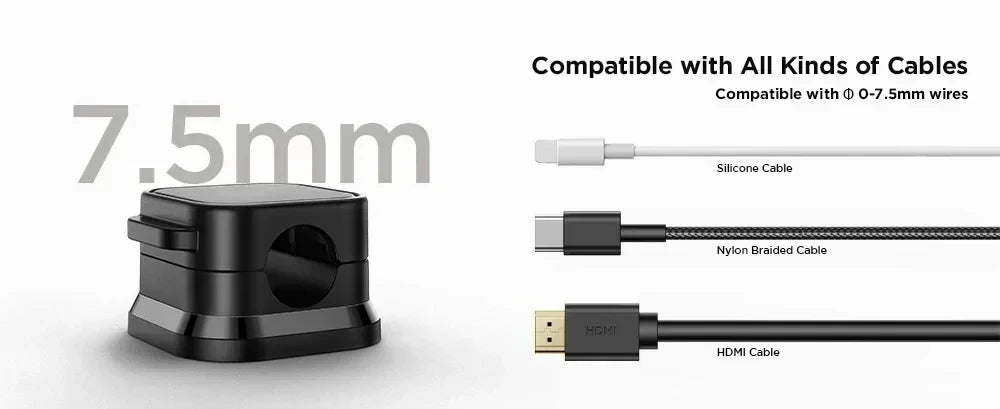 Magnetic Cable Organiser Clips | Adhesive Wire Holder | Home Office Desk Cable Management