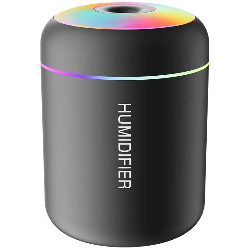 Mini Humidifier for Bedroom & Home Office | USB Aroma Diffuser with Colour Night Light | Quiet & Compact