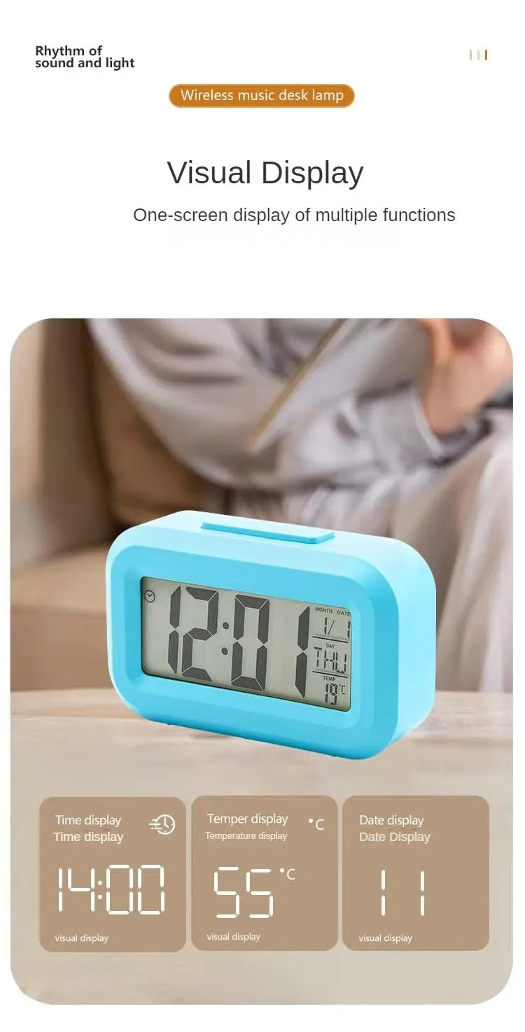LED Digital Desk Clock | Alarm, Temperature & Date Display | Bedroom & Home Office