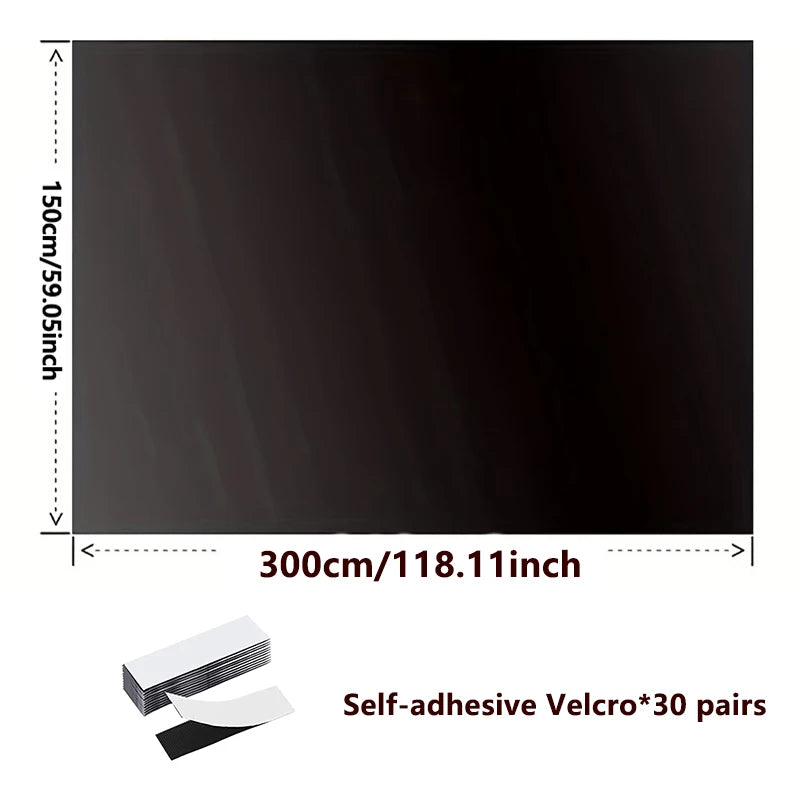 95-98% Blackout Curtain Cloth | Self-Adhesive Velcro Window Covering | Bedroom, Nursery & Shift Workers
