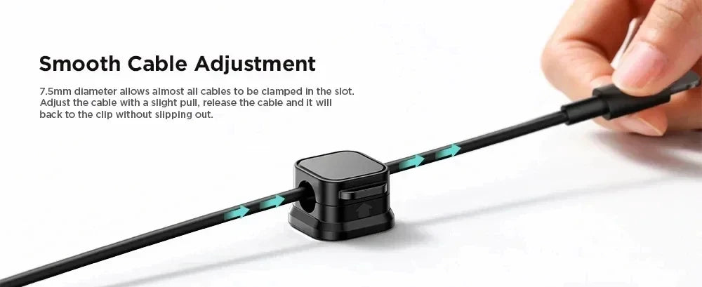 Magnetic Cable Organiser Clips | Adhesive Wire Holder | Home Office Desk Cable Management