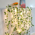 Flower Green Leaf Fairy String Lights | Battery Powered Vine Lights | Bedroom & Home Décor