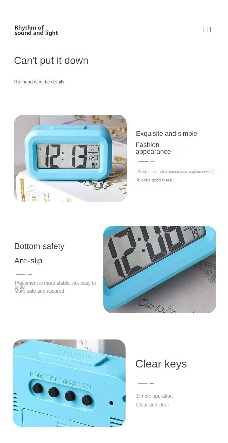 LED Digital Desk Clock | Alarm, Temperature & Date Display | Bedroom & Home Office