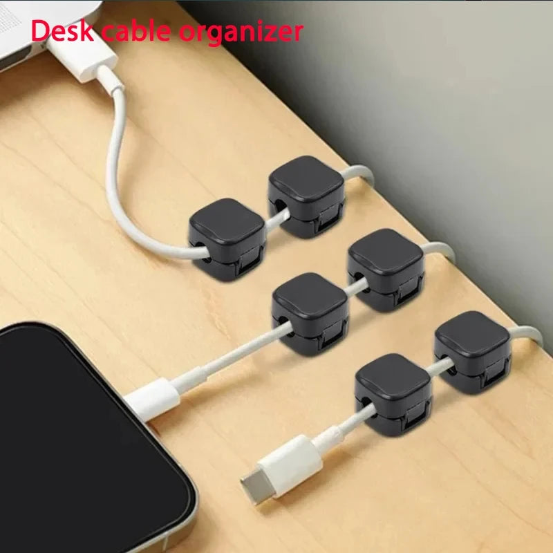 Magnetic Cable Organiser Clips | Adhesive Wire Holder | Home Office Desk Cable Management