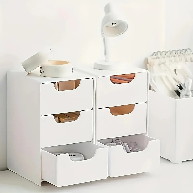 Chic 3-Tier Desk Organiser with Drawers | Home Office Storage | Jewellery & Cosmetics Organiser