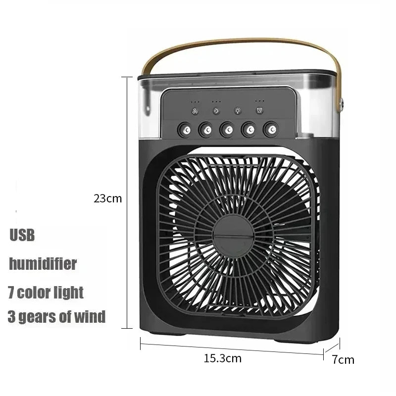 3 in 1 Portable Air Cooler Fan | USB Desktop Fan with LED Night Light & Humidifier | Home & Office